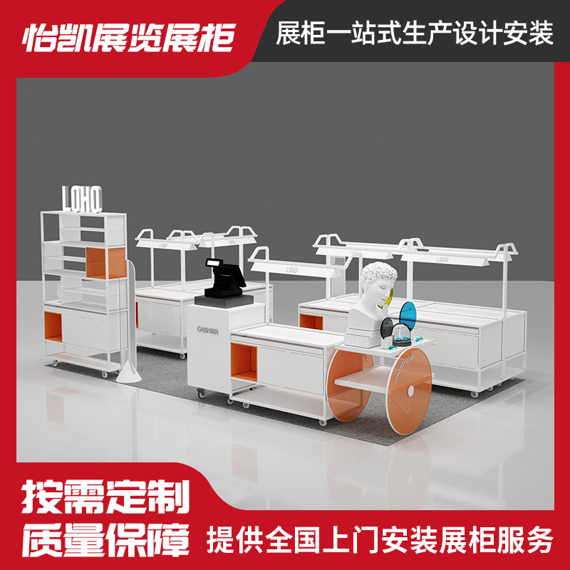 眼镜店样品展柜化妆品不锈钢陈列柜玻璃眼镜展示柜亚克力展柜定制