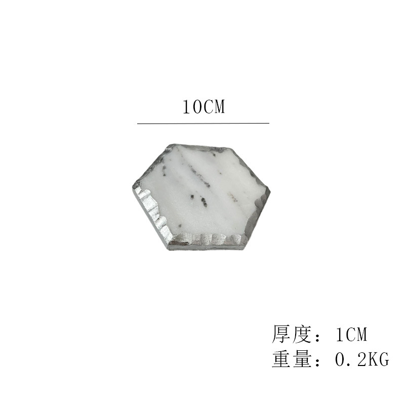 Cielo estrellado borde de plata hexágono