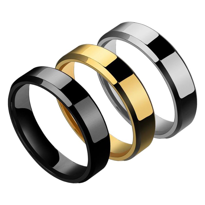 Simple and Stylish Stainless Steel Jewelry That Can Be Laser-Engraved with Text and Images, Polished to a High Shine, Couple Rings