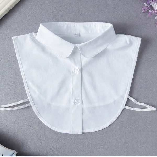 Camisa collar de cuello falso de las mujeres collar de camisa de cuello falso de algodón de poliéster collar de soporte decorativo collar puntiagudo collar falso accesorios transfronterizos