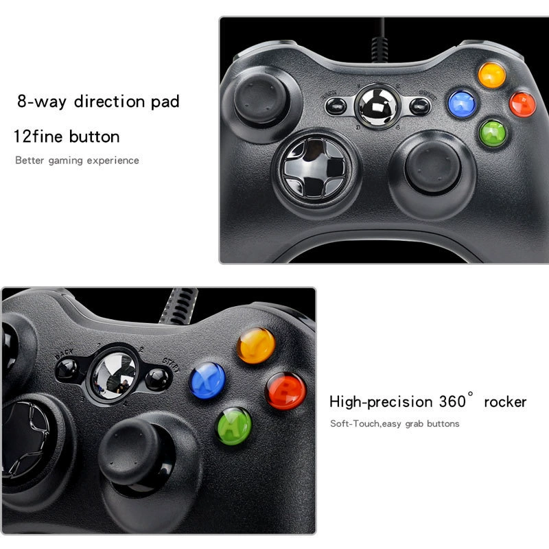 Совместимый с консолью Xbox 36 проводной контроллер для ПК с вибрацией, голый