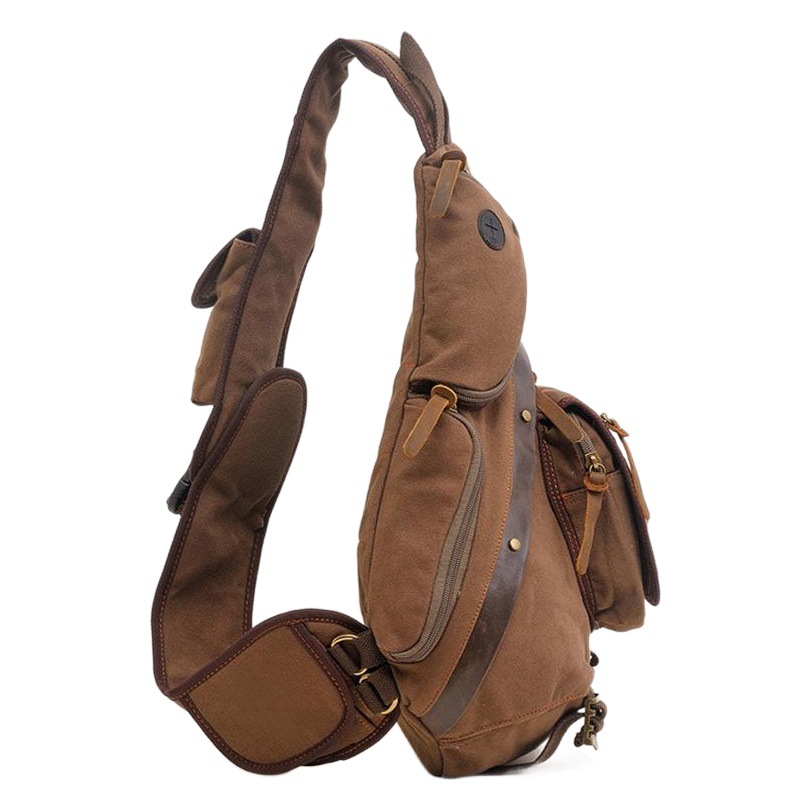 Nueva bolsa de lona multifuncional de gran capacidad bolsa de pecho mochila de hombro de doble uso bolsa de mensajero de los hombres bolso de los hombres de moda