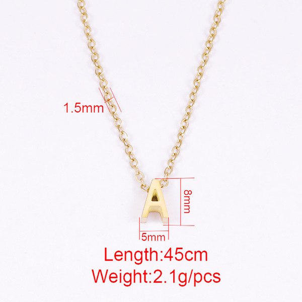 golden necklace with letters