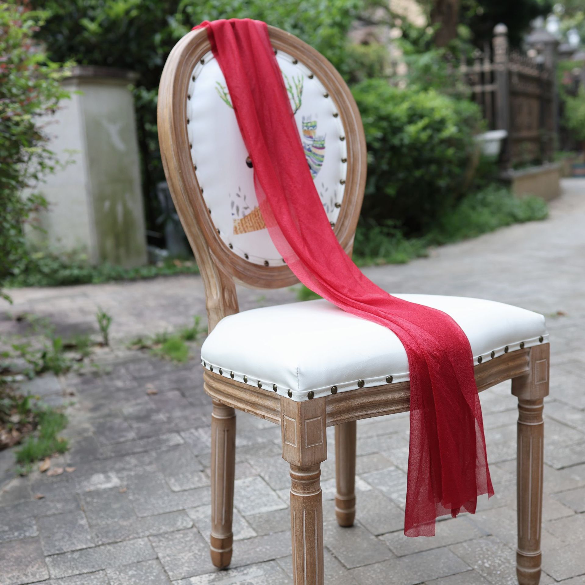 Cortina de belleza cortina arco de boda césped decoración al aire libre tabla bandera cortina cortina chiffon