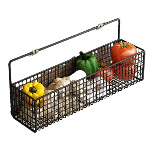 Kitchen storage shelf, storage basket, vegetable basket, wall-mounted living room garlic and ginger storage wall-mounted magic, basket and basket hanging wholesale
