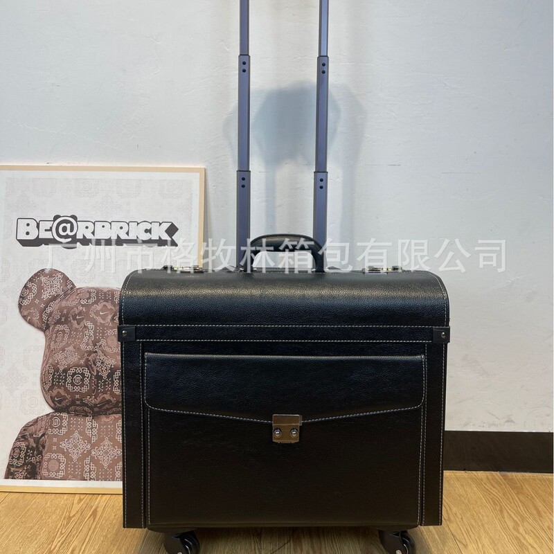 GEMULIN pilot's trolley case, airline case, flight attendant's trolley case, travel case, lawyer's business luggage case