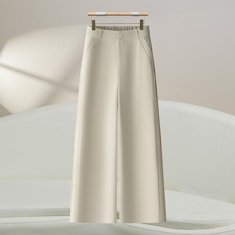 Pantalones de piernas anchas para mujeres 2026 verano nuevo pantalones recto sueltos de cintura alta para reducir la edad de los pantalones de mujer de viaje casuales delgados image 7