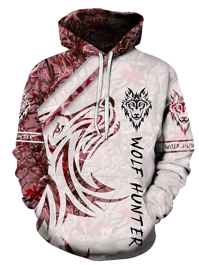 

Fashion Printing Animal Wolf Pullover Sweater Casual Hoodie