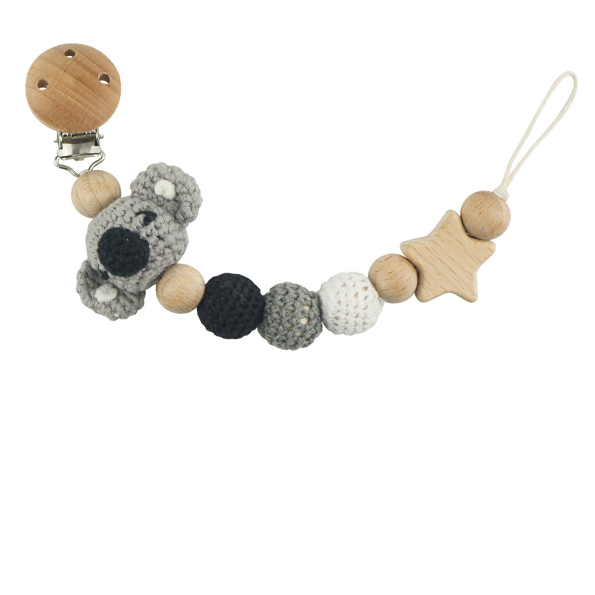 Nuevos animales de dibujos animados diy cadena de tetina de látex para bebés acariciar clip de tetina de goma