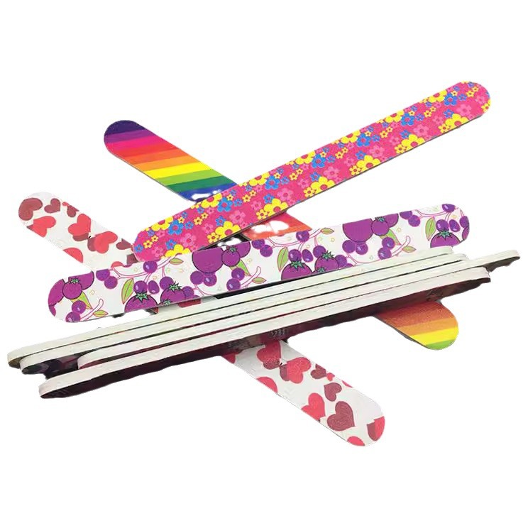 Impresión de moda tira de molienda de manicura tira de archivo de uñas EVA tira de arena de doble cara tira de molienda rectangular tira de regalo