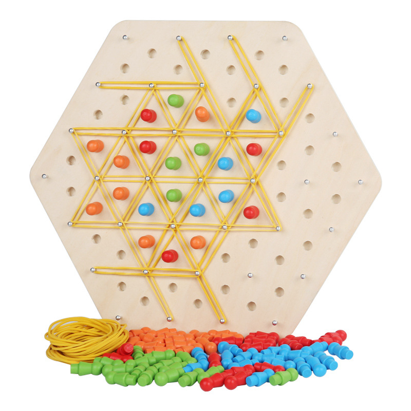Ajedrez de cadena geométrica Puzzle transfronterizo Ajedrez de mesa Juegos de mesa Entrenamiento de banda de goma Ejercicios interactivos Juguetes de pensamiento image 7