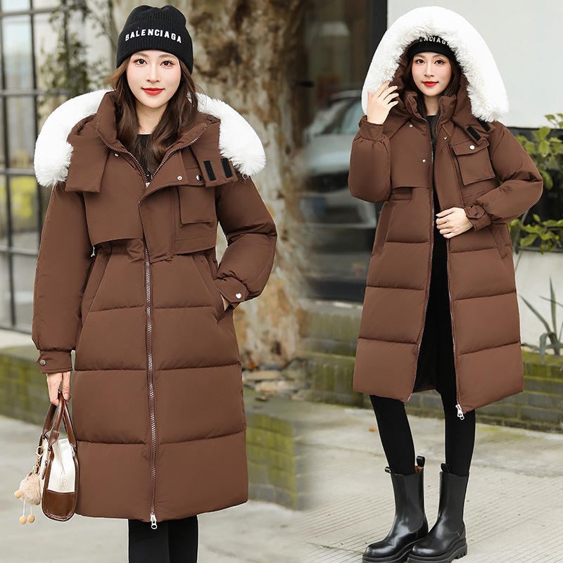 2025 ropa de invierno de mujer de plumón, nuevo estilo coreano abrigo de moda suelto y grueso