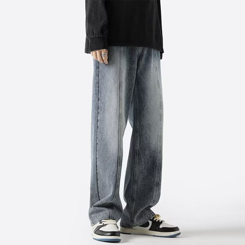 Estilo de Hong Kong hombres de moda verano nuevo estilo 2024 personalidad alfabeto jeans hip-hop ins marea calle alta tendencia pantalones guapos