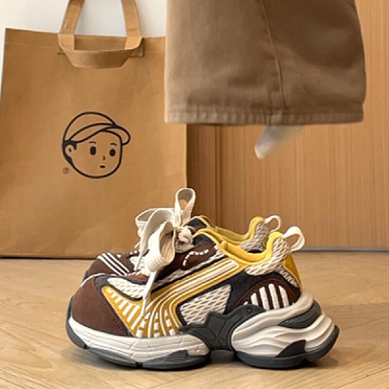 Cowhide Version ~ Ready Stock 2025 New Small Thick-Soled Dad Shoes for Women, Breathable and Height-Increasing Versatile Casual Sports Shoes