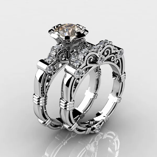 Huajie European and American Engagement Wedding Rings Couple Rings Cross-Border Hot-Selling Retro Style Creative Jewelry