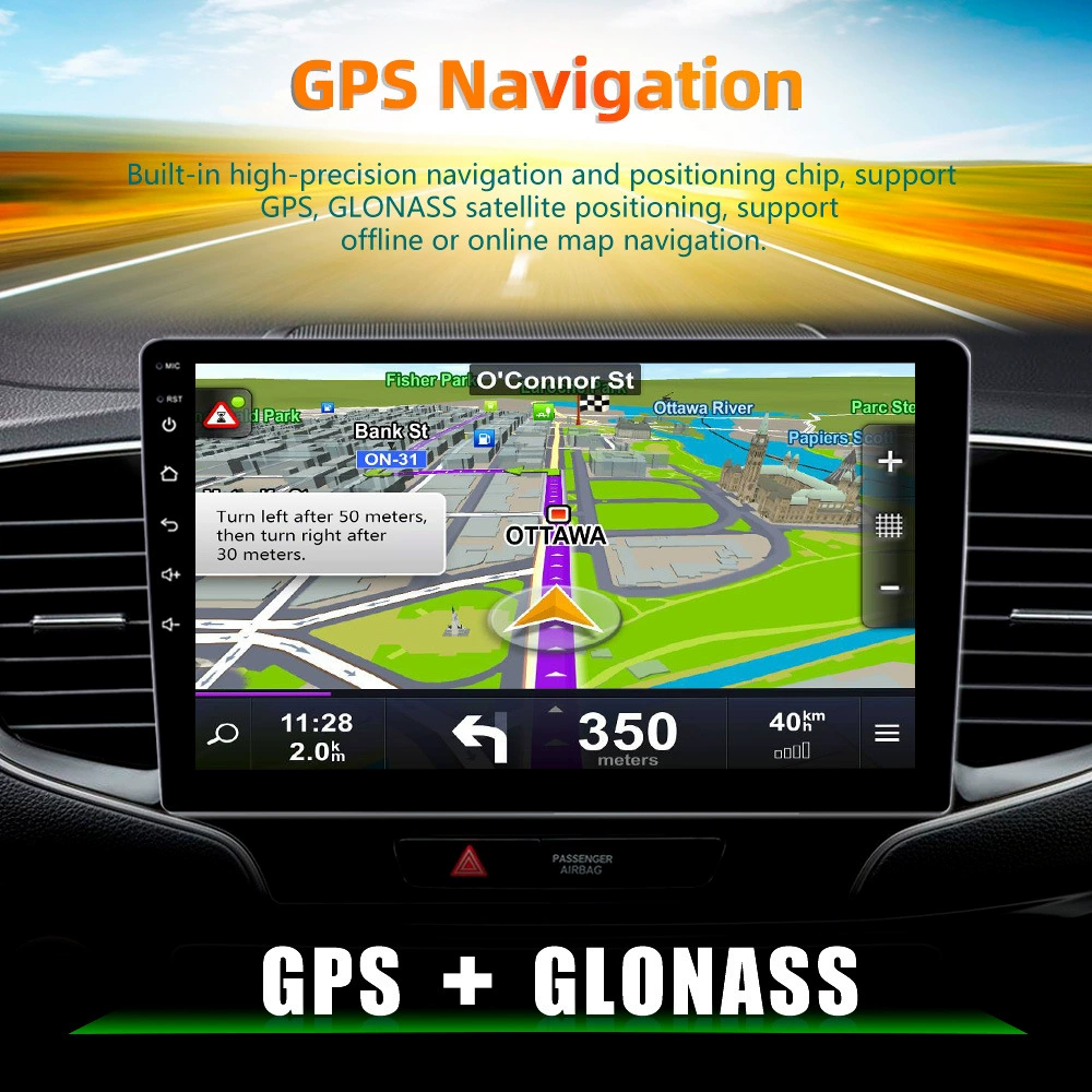 Навигация автомобиля 10.1 дюйма крупный экран полноформатный 2.5D экран GPS-навигация wifi Bluetooth Android умный плеер