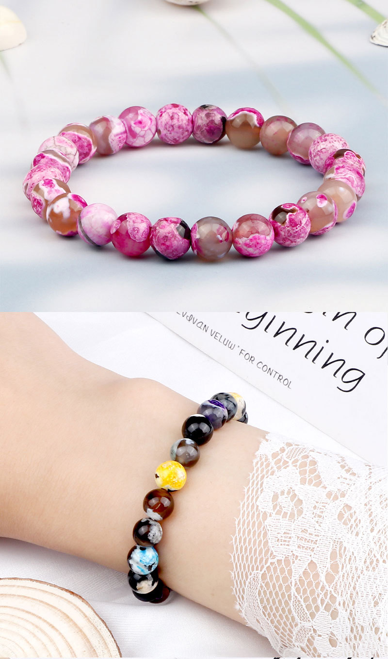 Set di bracciali di perline in agata di fuoco intrecciate a mano_voghion.com