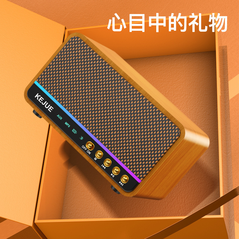 2023新型国境を越えて人気ファッションレトロデスクトップ無線bluetoothスピーカープレゼントカード小音響サブウーファ|undefined