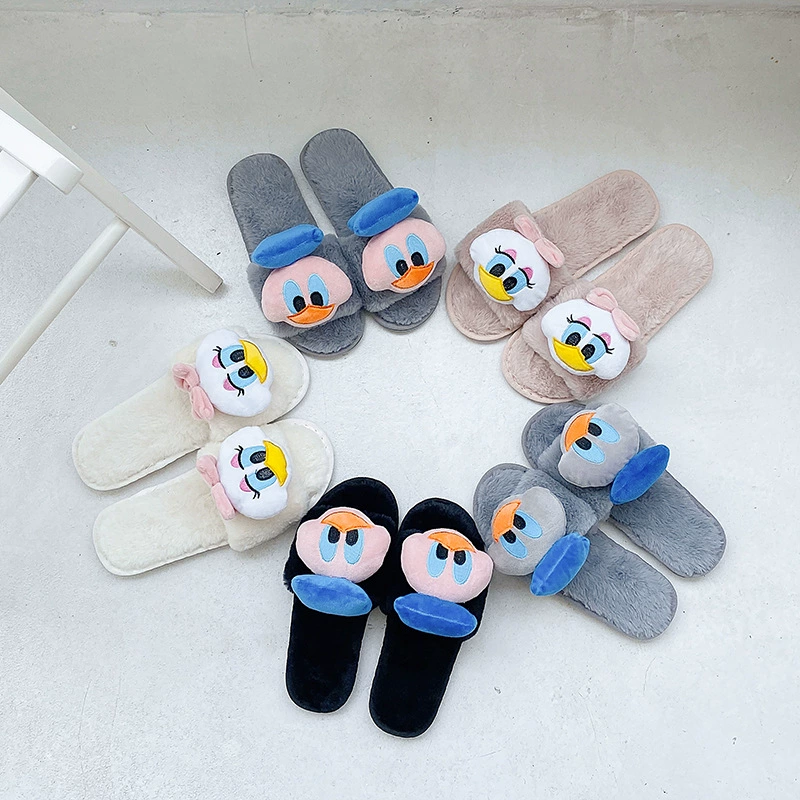 Женские шерстяные буксирные осенние и зимние новые мультипликационные пары куклы аксессуары для дома слово теплые плюшевые тапочки