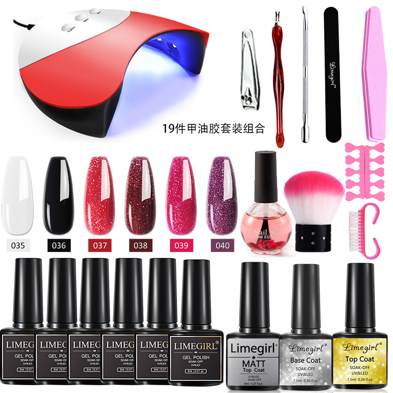 Amazon plataforma Transfronteriza Popular 6-color esmalte de uñas pegamento traje manicura 36W/72W fototerapia luz herramienta traje