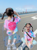 Children's fashionable T-shirt, jacket, gradient, loose fit, with short sleeve, for 3-8 years old