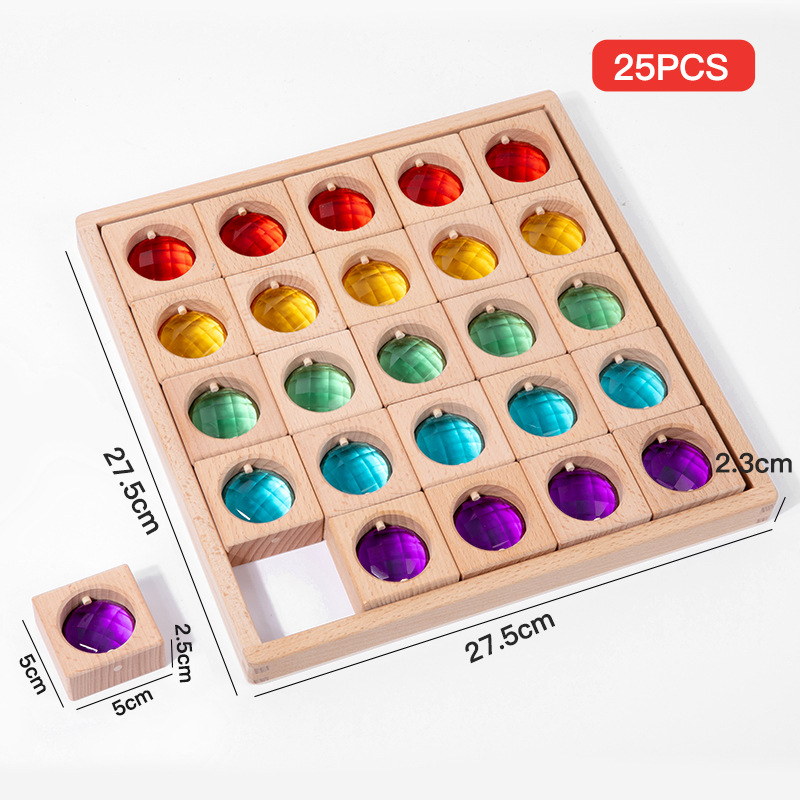 Bloques de construcción de arco iris cuadrados de acrílico, juguetes educativos de jardín de infantes, piedras preciosas de alta transmisión de luz, bloques de construcción de luces y sombras transfronterizos