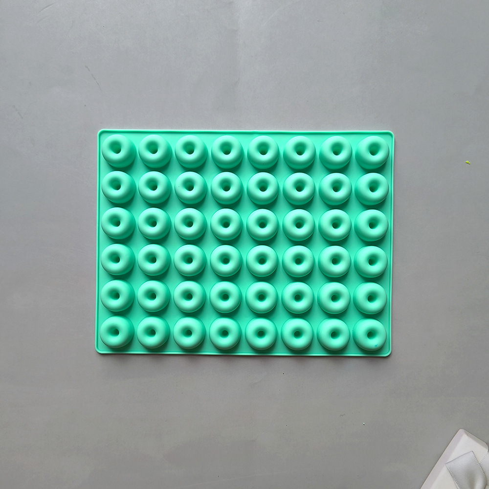 Silicone 48 Donuts 160 Candy pudín molde de chocolate 3D hecho a mano molde de goteo para pastel de horneado