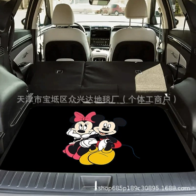 Avtomobil döşəmə paspasları – Cross-border Mickey Minnie trunk decorative anti-slip - mickey-minnie-5-75100cm-crystal-velvet-dot-bottom
