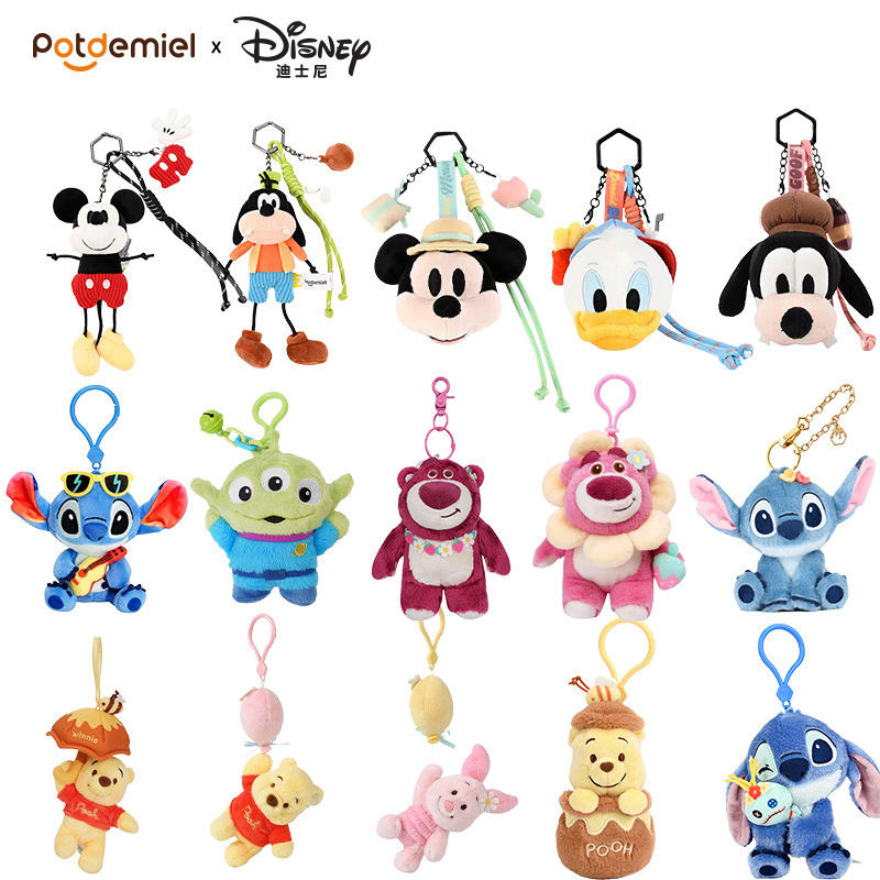 Authentic Disney Plush Toys: Stitch, Eeyore, Piglet, Winnie the Pooh, Lotso, Mickey
