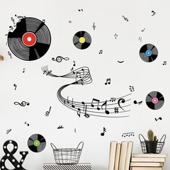 GJH842創意唱片音符五線譜客廳玄關背景美化裝飾牆貼紙批發