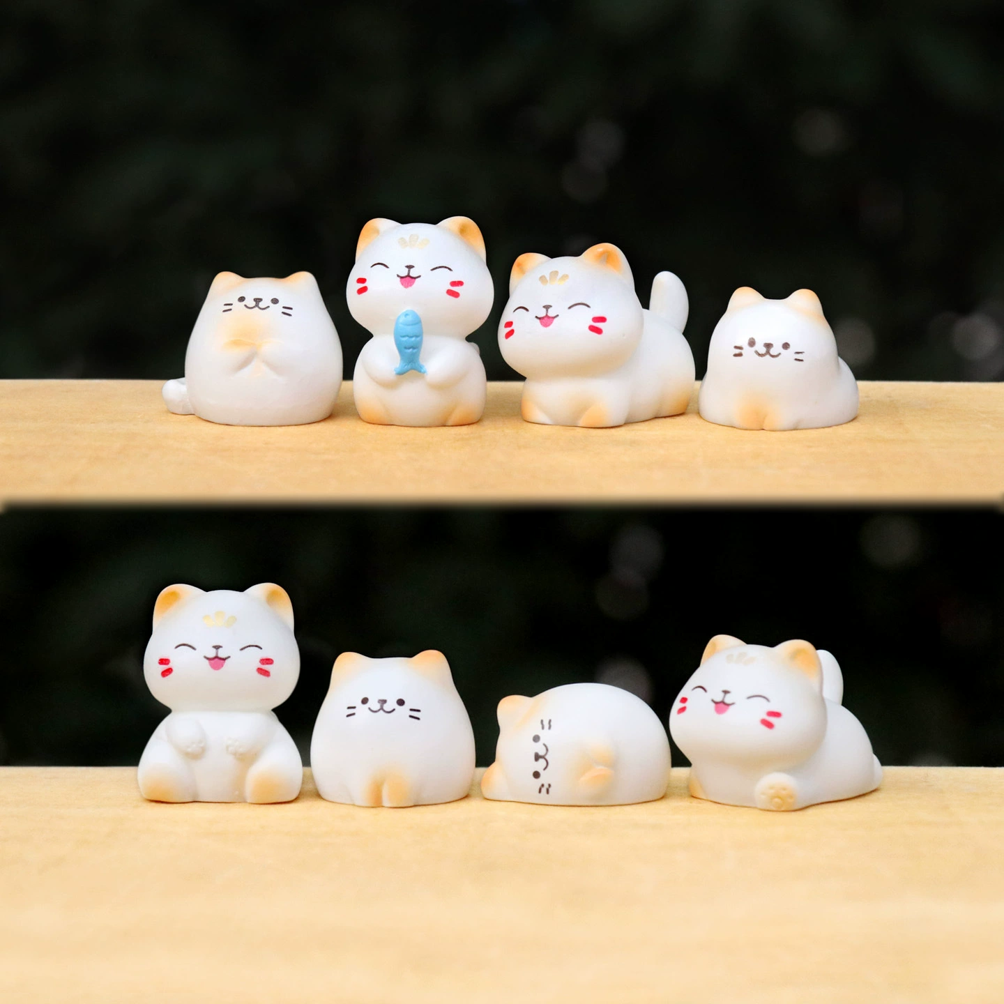 Мини-фигурка котёнка из смолы, мультяшная, для микроландшафта, 8 цветовых вариантов