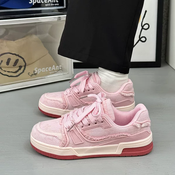 Xu Ling in stock Gray Denim Edge Vintage Bread Shoes Women's Couple Niche Sports Casual Sneakers Men's Summer