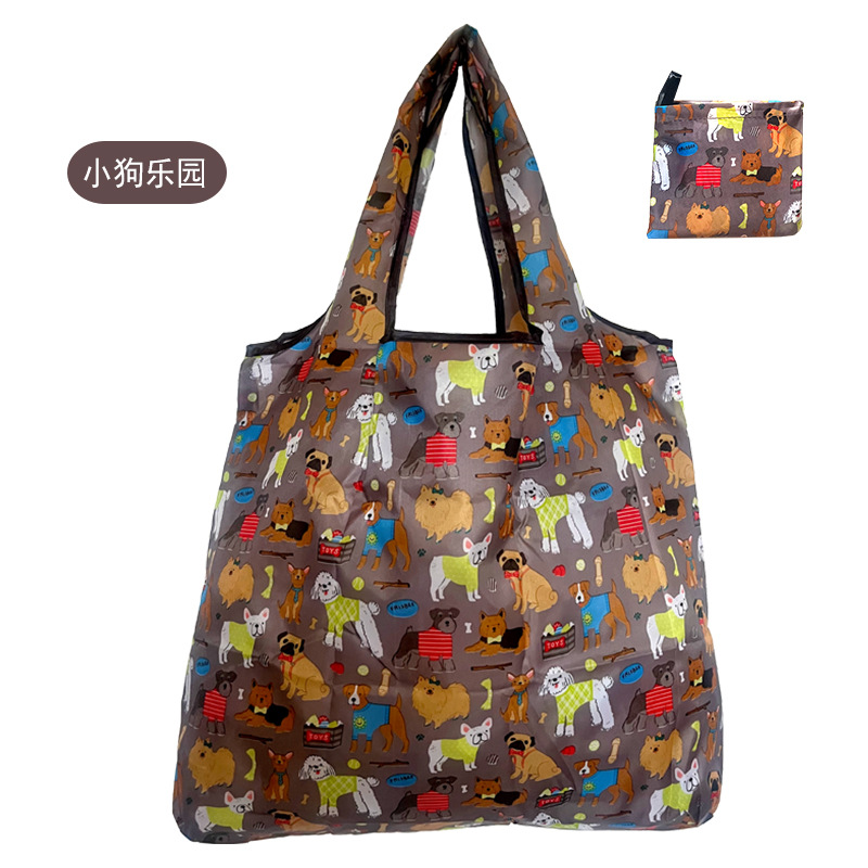 En stock pelo rápido Grande 190T tela de flores bolsa de compras Portátil Bolsa de poliéster bolsa plegable al por mayor bolsa de regalo publicitario