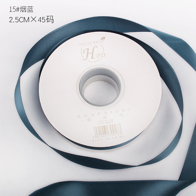 Brillante color sólido 1cm cinta material de embalaje de flores poliéster de alta densidad diy material de florista de pasteles hechos a mano