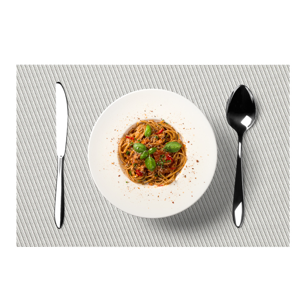 Manteles Individuales de PVC de Color Sólido, Serie de Tejido Denso, Resistentes al Calor, para Mesa de Comedor Occidental, Decoración del Hogar