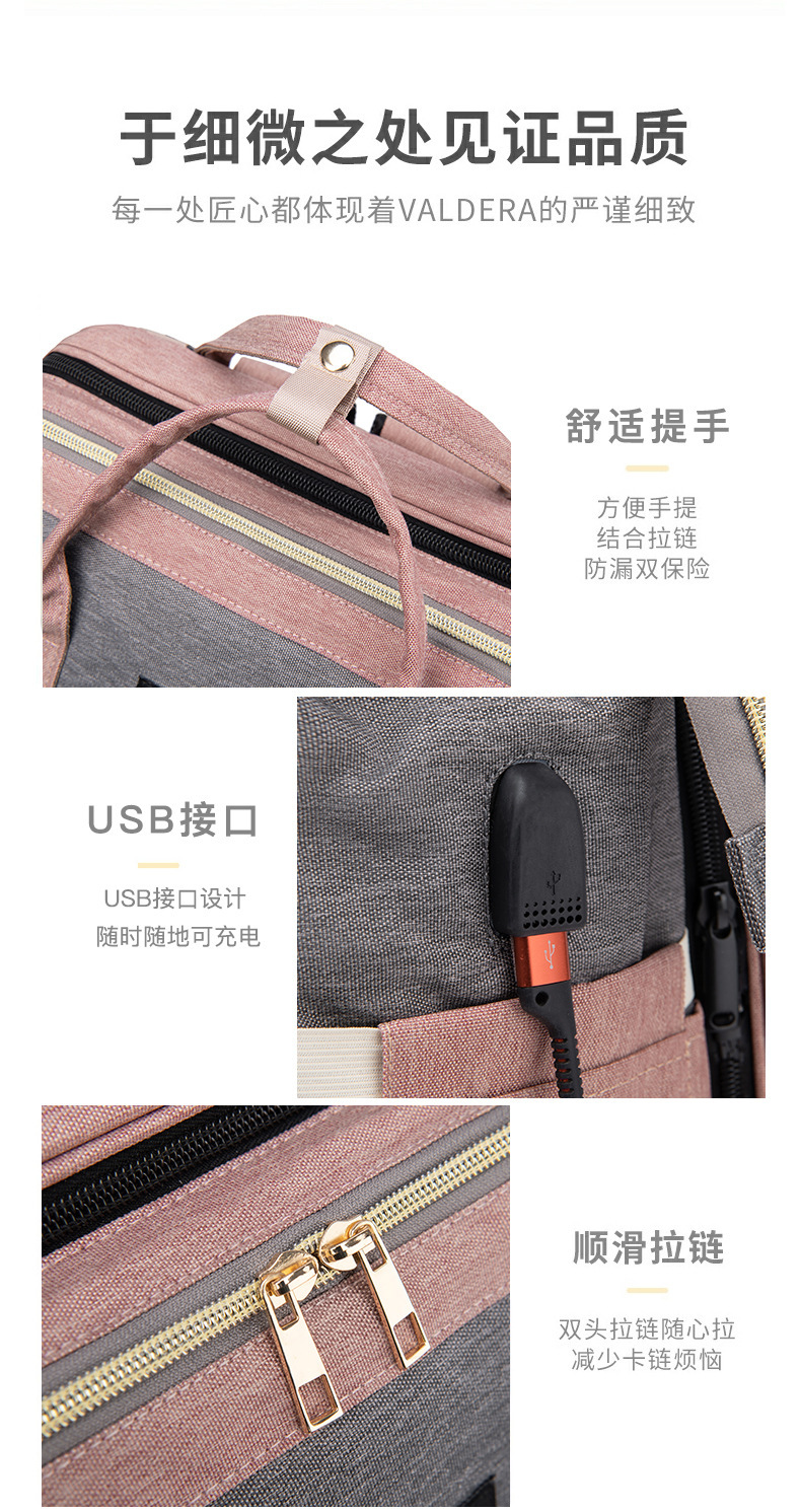 商品详情图_妈咪包折叠婴儿床双肩背包批发大容量妈妈包手提韩国