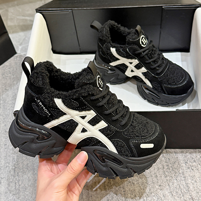 Women's Dad Shoes 2026 Autumn and Winter New Style Height-Increasing Thick-Soled Casual Versatile Trendy Sneakers Platform Shoes