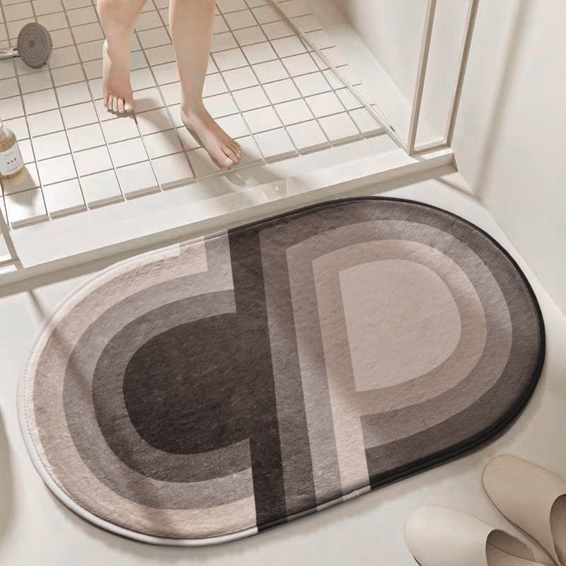 Bathroom Floor Mat Wabi-Sabi Style Imitation Cashmere Entrance Door Mat Bathroom Door Non-Slip Foot Mat Stain-Resistant Strong Water-Absorbent Carpet