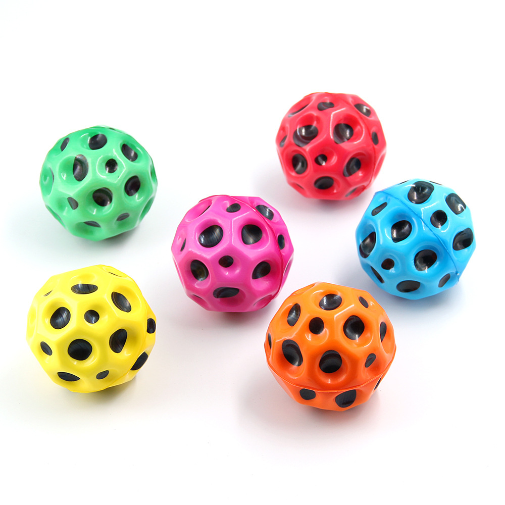 7cm agujero de bola elástica agujero de bola alta elástica bola de luna descomprimir juguetes de color macarón estrella colorido al por mayor explosión transfronteriza