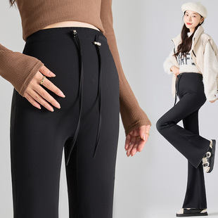 Pregnant Women's New Autumn and Winter Flared Pants All-match Outer Wear Elastic Abdominal Pants Micro Flared Pants Casual Pregnant Women Pants