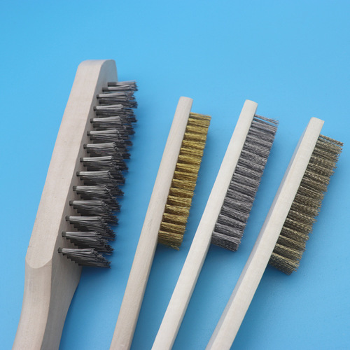 Wholesale wire brush industrial copper wire stainless steel knife brush barbecue grill rust removal cleaning brush long handle wire brush steel brush