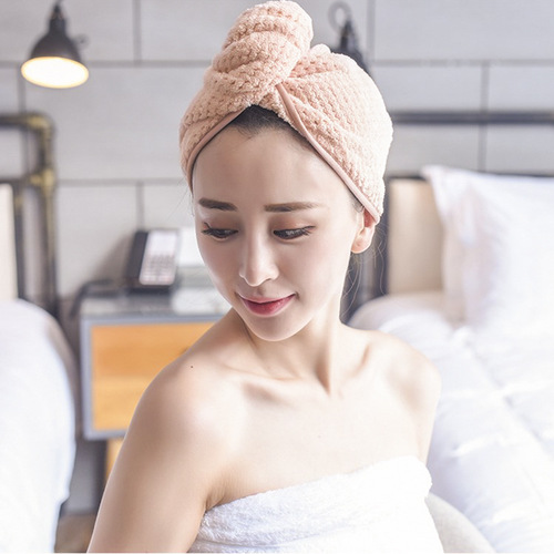 Coral velvet thick pineapple pattern triangular quick-drying hair covering turban adult shower cap