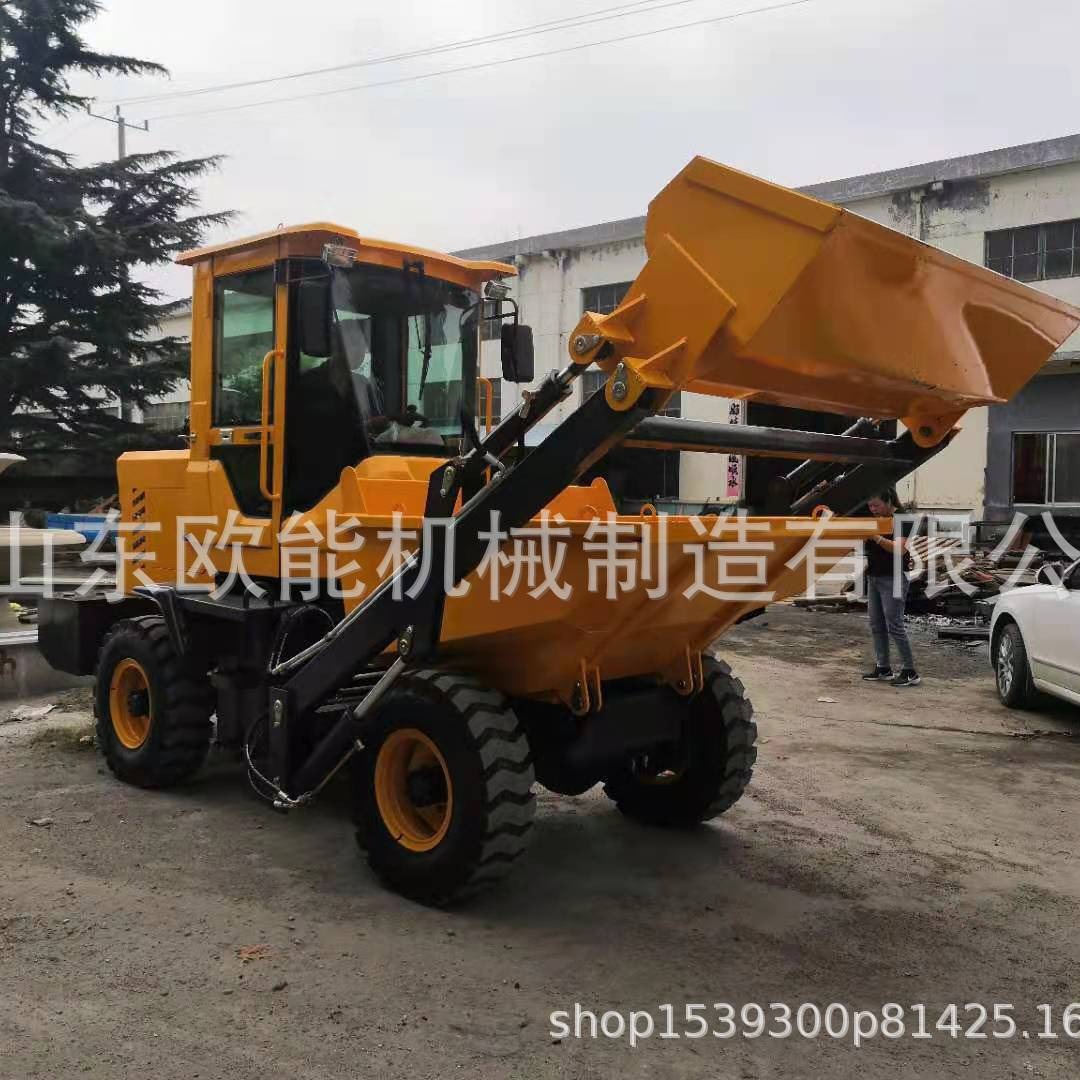 四轮前翻斗车厂家柴油自卸车 粮厂粮食运输铲斗电动柴油前置铲车