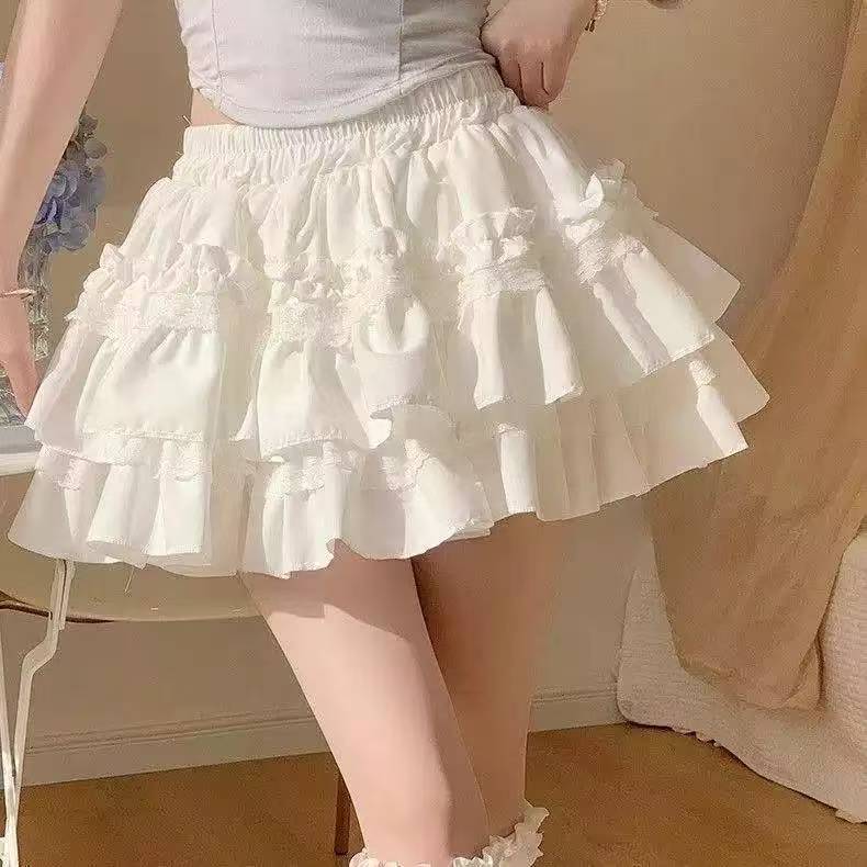 Sweet Maid Roleplay Lingerie Set, Short White Mesh Skirt with Bow Detail — detail image 6