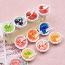 树脂配件diy自制洞洞鞋扣饰品材料奶油胶发夹卡通立体水果果冻碗