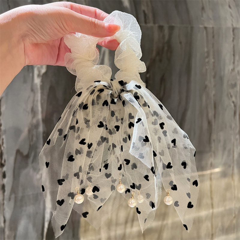 Punto de onda pequeño veloz perla hilo de malla anillo de cabello cuerda de cabello bolas de cuero cabelludo cuerda de cabello adornamiento para el cabello