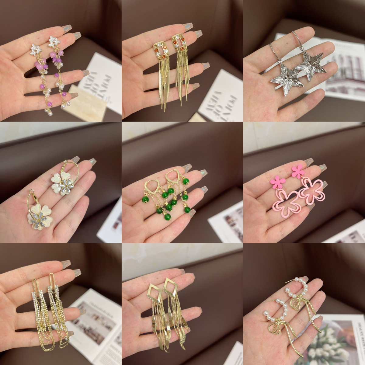 Korean trend fresh fashionable cute earrings with bow
