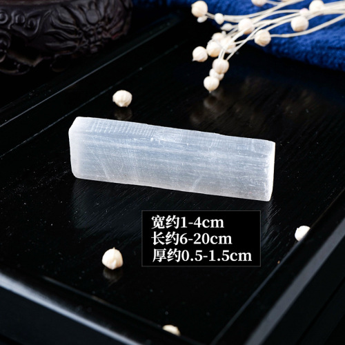 Cross-border Amazon nitrite transparent white crystal gypsum raw stone rod cat's eye gypsum rod home decoration ornaments
