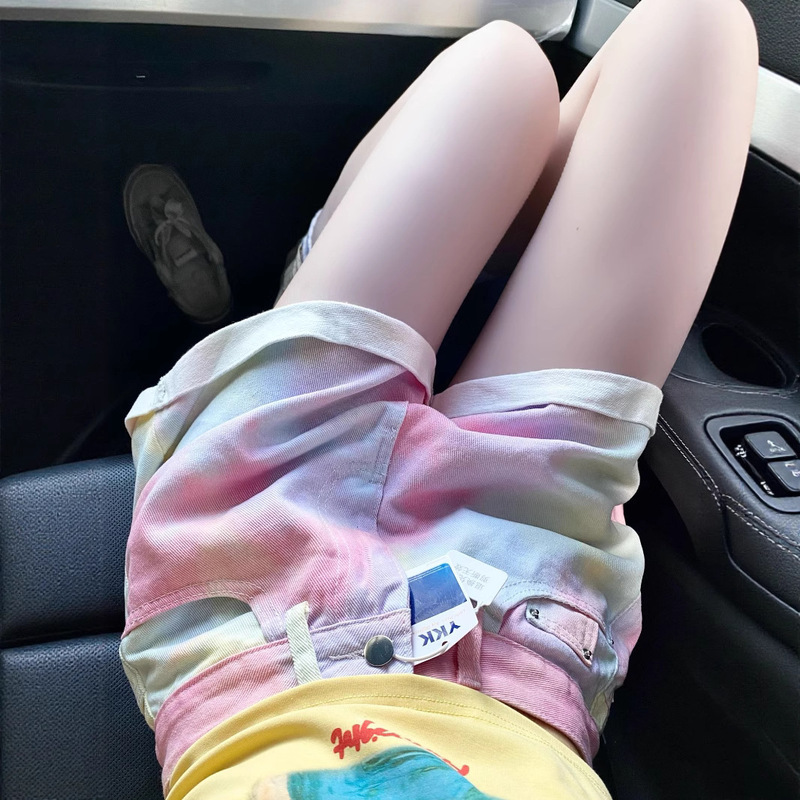 Dopamine Summer Casual Cute Girly Petite Age-Reducing Street Fashion Loose Slimming Denim Shorts