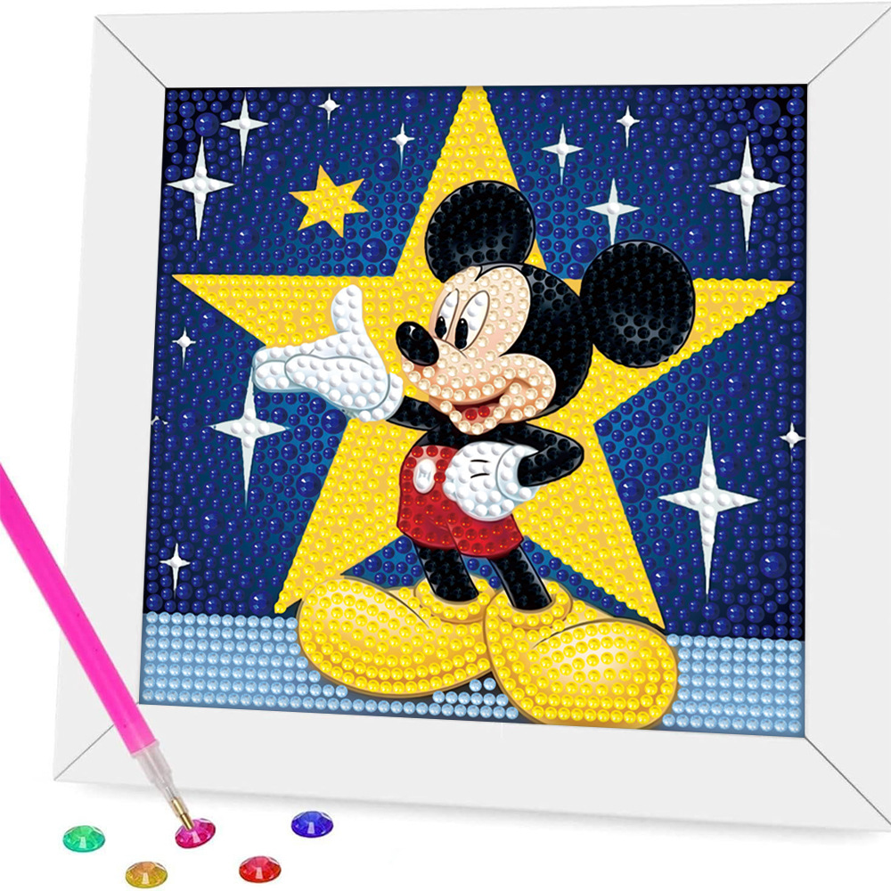 Nuevo kit creativo de pintura de diamantes DIY para niños, diseño de panda de dibujos animados, juguete de niña, pegatinas bonitas, pintura de diamantes completa, transfronterizo